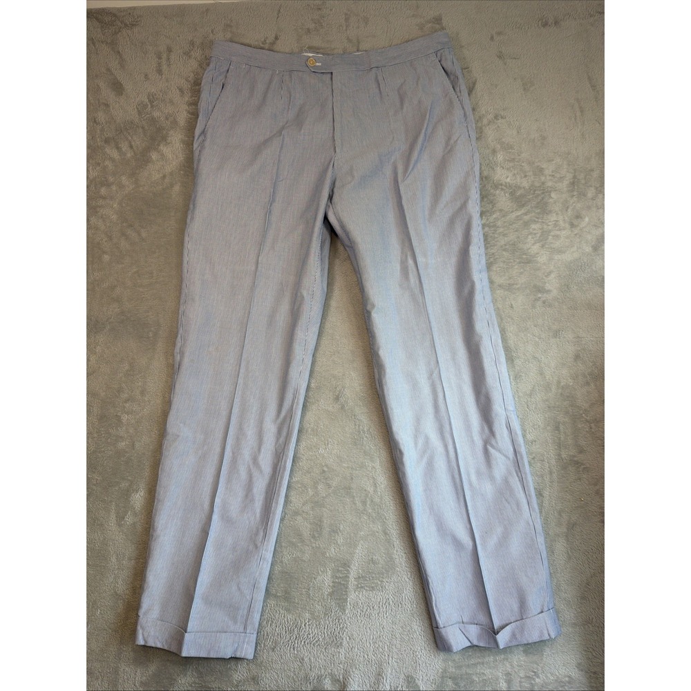 Saks Fifth Men's Pinned Stripe Cuffed Dress Pants  34w